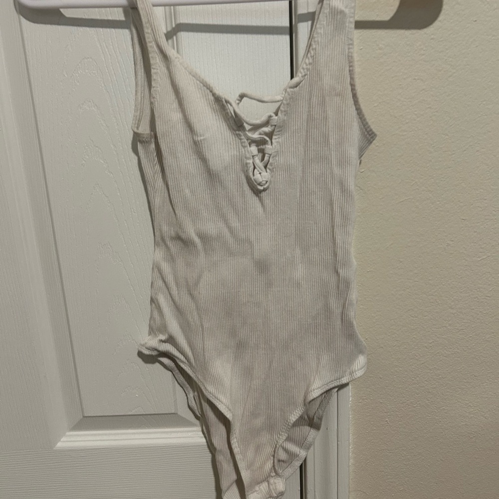 BDG Cream Ribbed Bodysuit